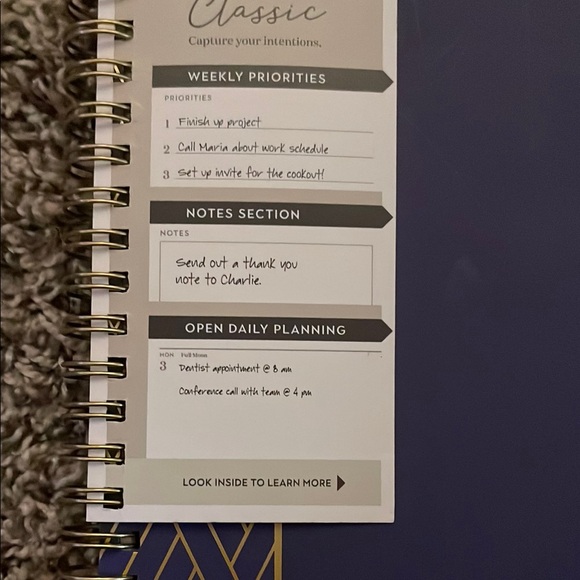 Navy and Gold Home Office Planner - Picture 4 of 9